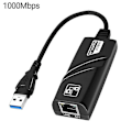 Miniatyrbilde 1 av 5: Kablet Nettverkskort Høyhastighets Stabil Utgang Plug Play USB 3.0 USB C til RJ45 100/1000Mbps Eksternt WiFi Nettverkskort for Stasjonær PC B