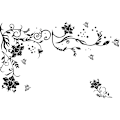 Miniatyrbild 2 av 5: 1 Set Väggdekaler Fjärilar Rankor Blomma Svart PVC Design Wa