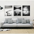 Miniatyrbillede 1 af 5: ##/Værelsesdekoration maleri - 30*40*3 - Sort og hvid sø,##/