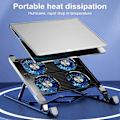Miniatyrbild 4 av 5: Laptopkylare Datorfäste Ställ Höjdjusterbar Triangulär Struktur Hög Stabilitet Starkt Luftflöde Lågt Ljud Laptop Riser Kylare 2pcs