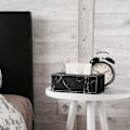 Miniatyrbillede 5 af 5: Rektangulær læder vævkasse (marmoreret sort)