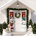 Miniatyrbillede 3 af 5: ##/Udendørs Juledekoration Banner - Rød Ternet Snemand, Jul##/