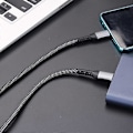 Miniatyrbillede 5 af 5: Datakabel 2-i-1 Hurtig Opladning 5A PD 100W Type-C til Type-C Opladningskabel til Laptop 100cm