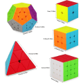 Miniatyrbillede 4 af 5: Speed ??Cube Sæt 2x2 3x3 4x4 Pyramide Magic Cube, Glat Stickerless