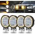 Miniatyrbillede 1 af 6: ##/4 stk. 126W LED Spotlys Bar Off Road med 4\" Amber Strobe Halo Ring##/
