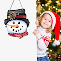 Miniatyrbild 3 av 5: ##/Snögubbe Träjulgransskylt - Stor, Fönster, Framdörr, Festlig##/
