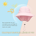 Miniatyrbild 1 av 5: Rosa (M) Baby Solhatt Flickpojke Halshatt Barn Skyddande Hinkhatt