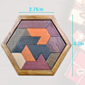 Miniatyrbild 5 av 5: Hexagon Tangram Pussel Träpussel för Barn & Vuxna Cha