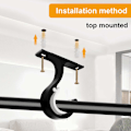 Miniatyrbild 4 av 5: ##/Set med 2 gardinstångsbeslag (svart), ø 25-28 mm robust aluminium##/