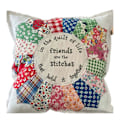 Miniatyrbild 1 av 5: Vänskaps Citat Prydnadskudde Retro Design Patchwork Spetsdekor Sovrum Vardagsrum Soffkudde Dekorativ Gåva med Skrivet Meddelande C