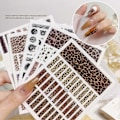 Miniatyrbild 2 av 5: Nagelsticker Levande 3D-effekter Ultratunna Populära Leopard Sliders Konstdekorationer Djurmönster för Manikyr 3