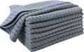 (Grå 30x30 cm) 8 Ultra Premium Mikrofiber Kjøkkenhåndklær - Hånd/Oppvask - Vaffeltekstur
