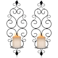Miniatyrbild 1 av 5: Set med 2 Tealight-hållare Ljusstake Väggmonterad Metall