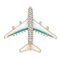 Miniatyrbild 1 av 5: Strass Flygplansbrosch, Stilren Design för Damsmycken Present