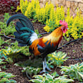 Miniatyrbillede 3 af 6: ##/2 Haner Dekorative Akryl Dyr Have Ornament##/