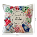 Miniatyrbild 5 av 5: Vänskaps Citat Prydnadskudde Retro Design Patchwork Spetsdekor Sovrum Vardagsrum Soffkudde Dekorativ Gåva med Skrivet Meddelande C