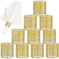 Miniatyrbillede 5 af 5: (50 stk Guld) Servietringe Bordserviet Holder Diamant Ring Vindning