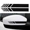 Miniatyrbillede 2 af 4: 14*3CM (Sort) Bilspejl Stickers med Striber Pile Design