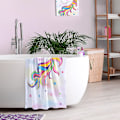Miniatyrbilde 5 av 5: ##/Enhjørning Strandhåndkle - 70 x 150 cm Rosa Polyester Camping Håndklær f##/