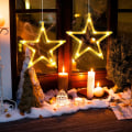Miniatyrbilde 5 av 5: Julepynt Vindu med Stjerne, (2 stk) 10 LED Gardinlys