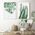 Miniatyrbild 4 av 5: ##/Dekorativ målning för vardagsrum - 30*40*3 - Grön växt - Kaktus,##/