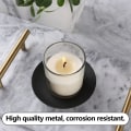 Pikkukuva 3 / 5: Musta kynttilänjalka (9*1.5cm), 4 kpl Kynttilänpidike Metallilevy Cande