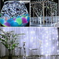 Miniatyrbild 5 av 6: ##/300 LED Gardinlampor, USB Fönsterlampor, 3m x 3m 8 Lägen Fjärrkontroll##/