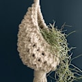 Miniatyrbilde 3 av 5: Hengende Kurv Ananasform Landskapsforming Bomull Makrame Blomsterpotte for Stue B