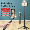 Miniatyrbillede 5 af 5: Q12 Trådløs Selfie Stick Multifunktionel Teleskopisk Roterbar Anti-shake Skridsikker Fotografering Bærbar Bluetooth-kompatibel Selfie Stick Mini Tripod A