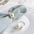 Miniatyrbillede 1 af 5: 6 Metal Servietringe Perle Servietring Elegant Spænde Ring til W