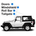 Miniatyrbillede 2 af 5: Torx Skruer Bolte til Wrangler CJ YJ LJ TJ 1976-2006, Erstatning for Døre, Forrude, Styrtbøjle, 20 STK