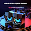 Miniatyrbillede 1 af 5: PC-højttaler (7,5*6*6cm), Gaming-højttaler med cool LED-lys, USB v