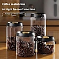 Miniatyrbilde 2 av 5: Vakuumforseglet krukke for kaffebønner, lufttett matoppbevaringsbeholder, klare glasskrukker for hjemmet, fuktsikker luftuttrekksbeholder 1200ml