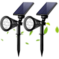 Miniatyrbillede 1 af 6: ##/LED solcellelys LED solcelle spotlight (2 stk. varm hvid) spotlight##/