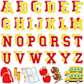 Miniatyrbillede 1 af 5: ##/64 stk. Broderet alfabet-jern-på-mærker til syning d##/