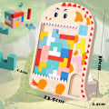 Miniatyrbild 1 av 5: Träpussel Tetris för Barn (Dinosaurie), 3D Pussel Montessori Leksaker