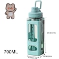 Miniatyrbild 2 av 5: ##/Vattenflaska 700ml med sugrör - grön, söt vattenflaska##/
