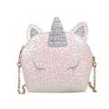 Miniatyrbild 1 av 2: ##/(Vit) Enhörning Crossbody Plånboksväska Glitter Sekvens Plånbok##/