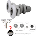 Miniatyrbillede 4 af 5: ##/4 stk. 25 mm Dobbelt Brusedørsruller Brusedørsruller Glide##/