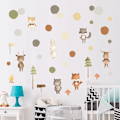 Miniatyrbillede 4 af 6: ##/Wondever Vægstickers Løvetand Dyr Vægstickers Mural Dyr Dekaler Bjørn Ræv til Børneværelse Babyværelse##/
