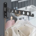 Miniatyrbillede 1 af 5: Væg Tørrestativ (Sort), Foldbar Tøjstativ Væghængt, Fold