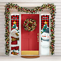 Miniatyrbillede 5 af 5: ##/Udendørs Juledekoration Banner - Rød Ternet Snemand, Jul##/