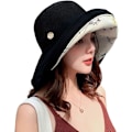 Miniatyrbillede 3 af 5: ##/Mesh Solhatte til Kvinder  UPF UV Beskyttelse  Pakbar  Bred Skygge  Hakesnor##/