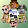 Miniatyrbild 2 av 3: 2 stycken (Transparent rosa ram med rosa blå gradient + transparent