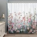 Miniatyrbilde 1 av 5: Blomster Dusjforheng Fargerikt Kvadratisk Baderom Gardiner Moderne F
