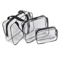 Miniatyrbillede 1 af 6: ##/in 1 Gaveposer Transparent PVC Rejsetaske Vandtæt Multifunktionel Kosmetikposer Makeupposer til Rejser 3 stk (Sort)##/