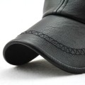 Miniatyrbilde 3 av 5: Hatt for menn i skinn, justerbar baseballcaps, sportshatt, beanie, flat