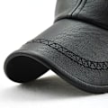 Miniatyrbillede 3 af 5: Mænds Læder Baseball Cap Justerbar Kasket Sports Hat Beanie Flat