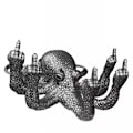 Miniatyrbillede 4 af 5: Blæksprutte Statue med Langefinger i Resin til Have Indendørs Udendørs