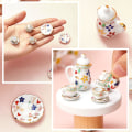 Miniatyrbilde 5 av 5: Miniatyr 1/12 Porslin Te-Service Dukkehuss Tilbehør